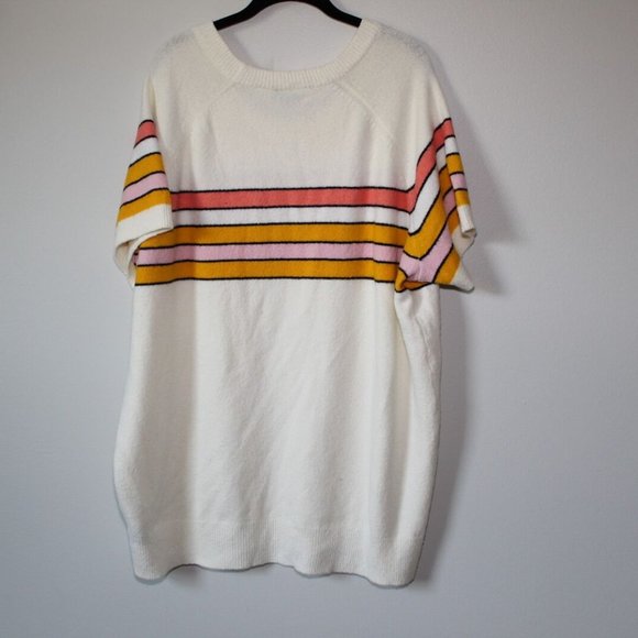 Torrid Vegan Cashmere Pullover Stripe Short Sleeve Sweater Plus Size 4 4X H13686 - Picture 6 of 11